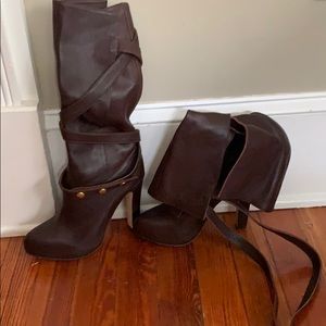 Matiko brown leather boots.